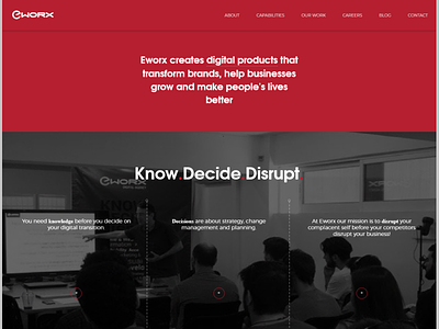 Eworx Website brand company corporate digital red website