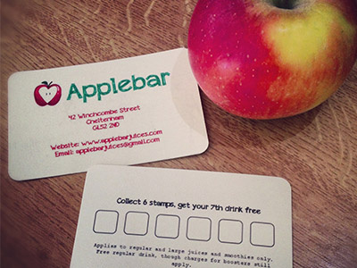 Applebar Stamp Card apple applebar artist collect colour design fruit graphics logo stamp wood