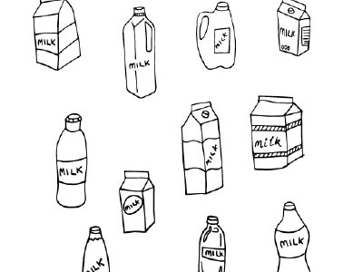 Milk Illustrations bottle design drawing graphic illustration milk