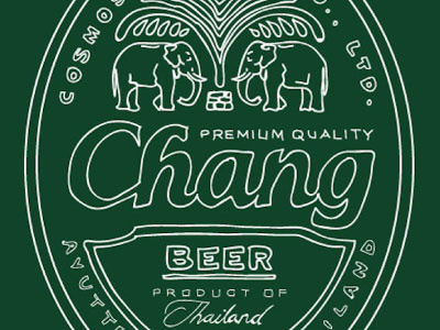 Chang Label Illustration artist beer brand chang designer draw drink elephant graphics illustration product thailand