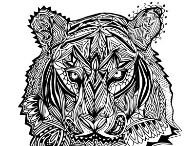 Tiger Illustration artist black designer drawing graphic hand illustration tiger vector