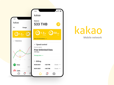 Kakao - Mobile network adobe xd app app design data design kakao korea mobile mobile network network thailand xd
