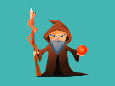 Fire mage cartoon character fantasy game graphic art icon mage mystic rpg