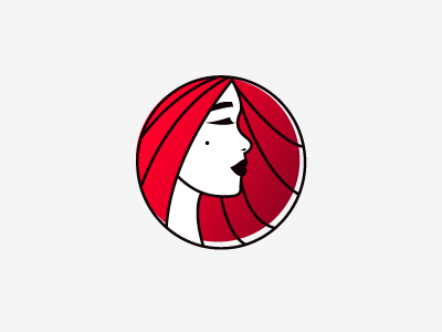 concept logo - mark beauty brand concept fire girl logo mark practic red women