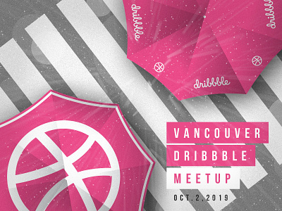 Vancouver Dribbble Meetup city illustration meetup photoshop rain umbrella