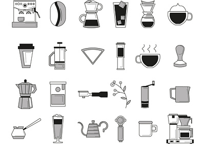 Set of coffee icons app design graphic design icons illustration vector