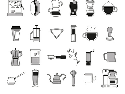 Set of coffee icons