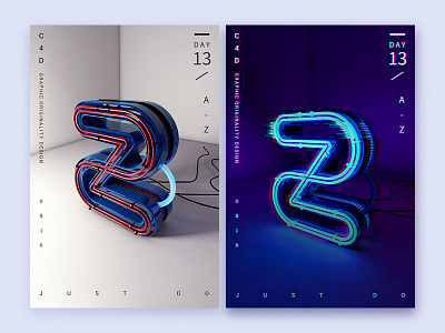 Zona blue c4d font playbill