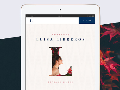 Luisa Libreros autumn blue design elegant flower gold illustration leaves opera red singer soprano ui ux web website