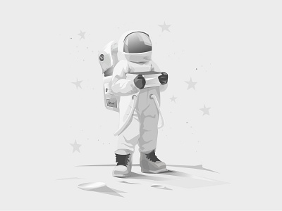 Woah, there's a lot of space in here... astronaut digital empty state illustration orbit space