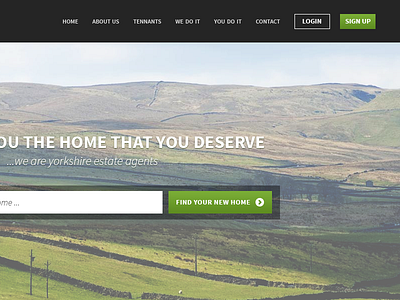 Estate Agents Header call to action cta estate green header hero element landscape real ui website