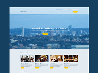 Discover Leeds - University Project blue information leeds orange tourist website