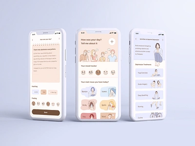 Diary App | Self-care Therapy app app design design mobile app design self care therapy ui vietnam