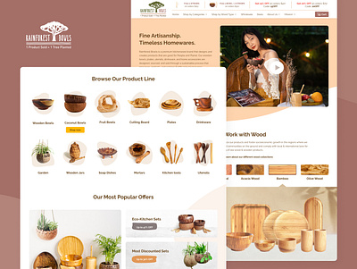 Rainforest Bowls - Ecommerce Web Design branding design ecommerce illustration online store ui ui design uiux ux ux design vietnam web design website