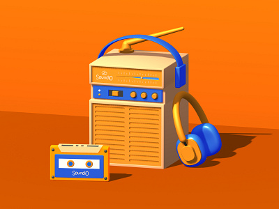 Music Player Cassette | 3D Art | Illustration