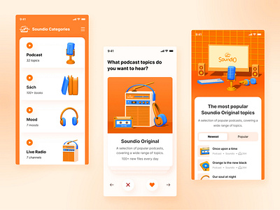 Podcast App | 3D Illustration | UI Concept