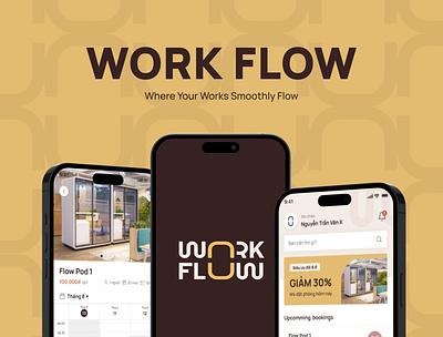 Work Flow - Booking Workspace App & Landing page app app design booking app co working space design mobile app ui ui design ui ux ux ux design vietnam workspace