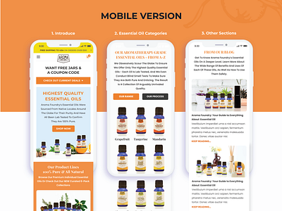 Aroma Foundry's Homepage - Mobile version essential oil homepage landing page mobile natural pure responsive uiux vietnam website