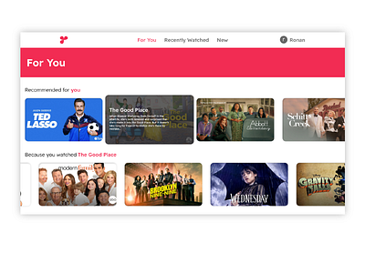 Streaming "For You" page app branding design graphic design ui