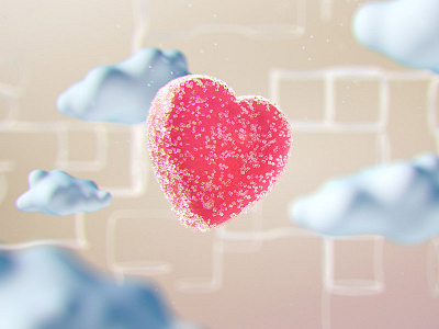 Happy St Valentines Day! 3d bean candy cloud heart shape jelly motion graphics sugar sweet valentine