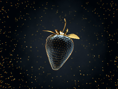 Wanna some sweety? 😏 3d abstract berry black c4d gold luxury octane seed strawberry sweet