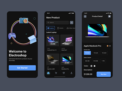 Electroshop - Mobile App aesthetic app design branding colors design dribbble design dribbble design shot dribbble shot dribble electronic app design illustration mobile app mobile app ui product design splash screen ui user experience user interface ux web design