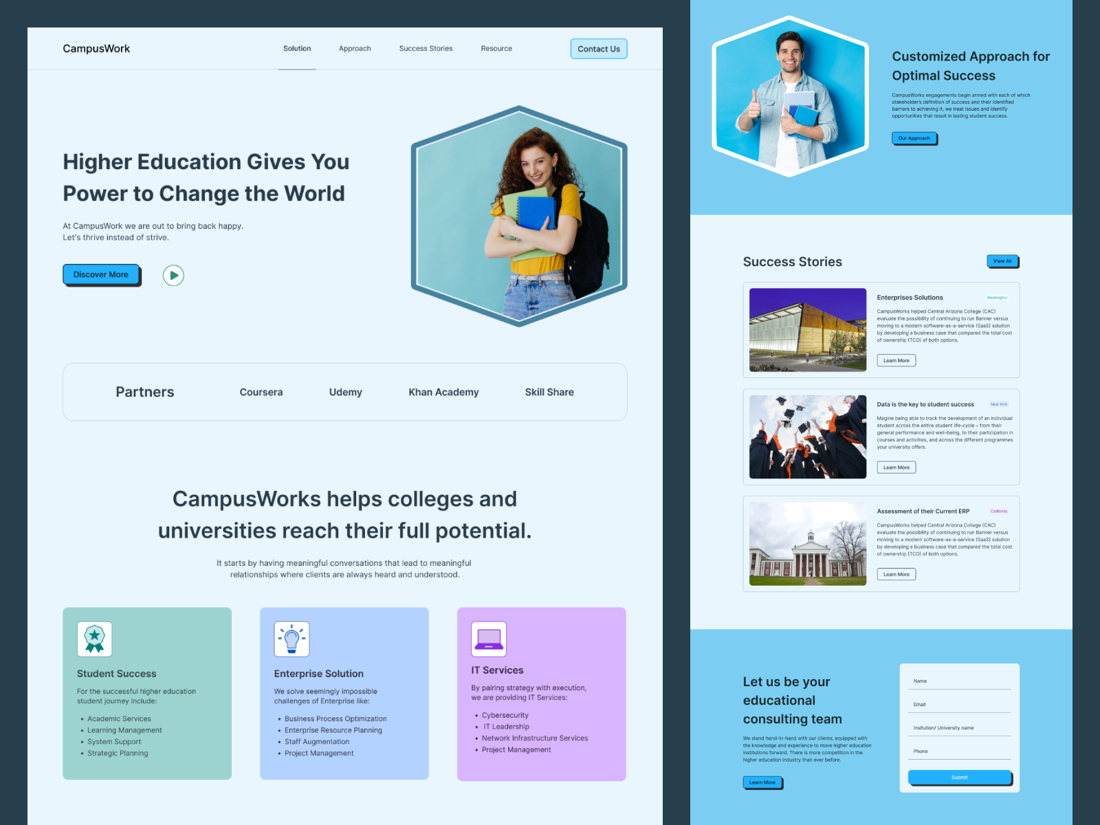 CampusWork Higher Education Website by Usman Asgher on Dribbble