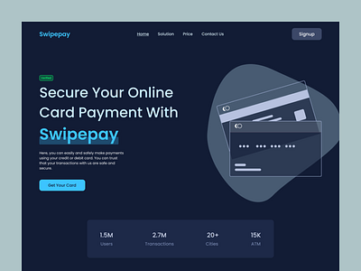 Swipepay - Online Payment Landing Page blue cards colors credit card design dribbble landing page layout logo navigarion online payments payment secure ui ui deisgn user experience user interface ux visual design website