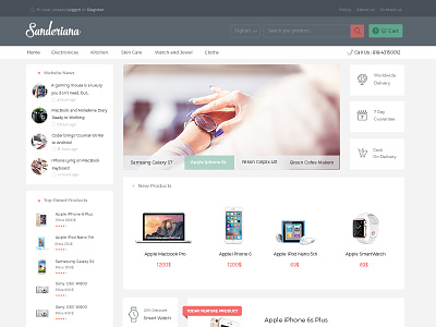 Homepage clean ecommerce flat store