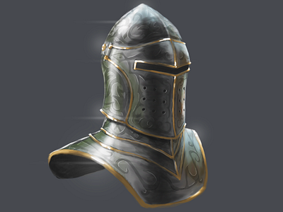Knightly Helmet armor armour art concept art digital drawing drawing illustration knight photoshop study