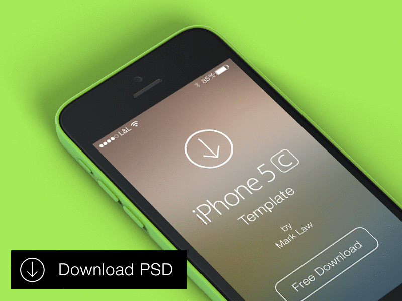 iPhone5c Template colour freebie iphone iphone 5 iphone 5c mockup perspective psd smart object template