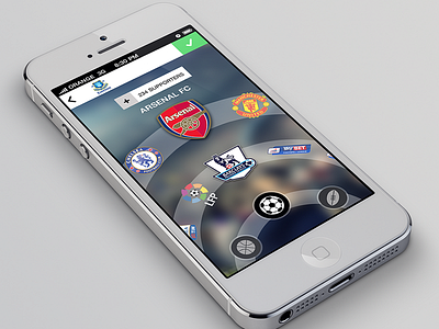 Select Team app epl football iphone property selector sports ui