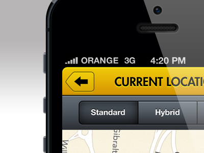 Taxi App app apps booking buttons cab dark design interface iphone iphone5 taxi ui ux yellow