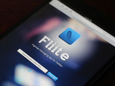 Fliite app iPad landing page