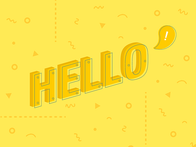 Hello ai design excited hello illustration simple sketch yellow