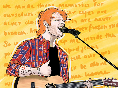 Ed Sheeran Digital Art acoustic acoustic guitar digital art digital artwork ed sheeran illustration music paint procreate songs