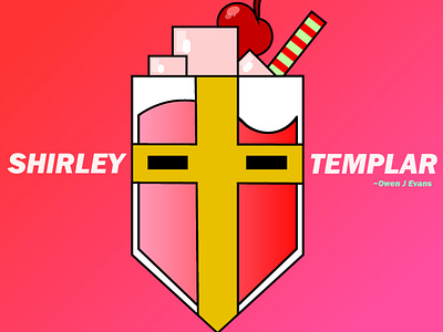 Shirley Templar cherry soda knight knights templar logo design shirley templar shirley temple soda soda logo vector