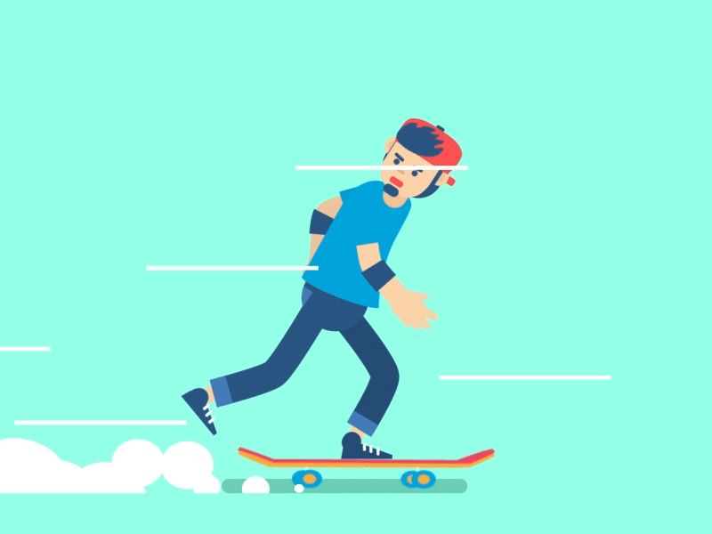 Skater Boy 2d animation longboard loop skate skater