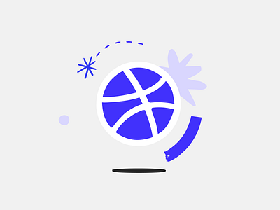 Hello Dribbble ball blue dribbble first shot firstshot hello dribbble illustration ink