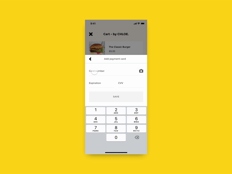 Daily UI #002 - Credit Card Checkout credit card checkout daily ui daily ui challenge food app invision studio prototype ui design