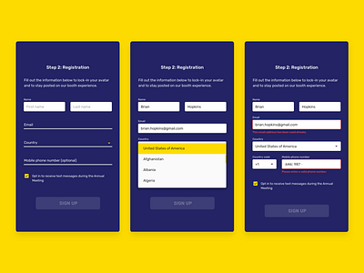 Form fields states