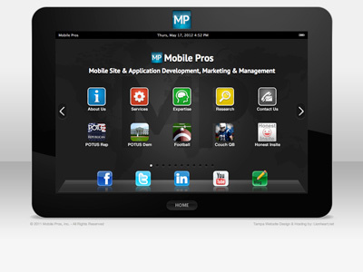 Mobile Pros Site app development i device mobile slider web design website