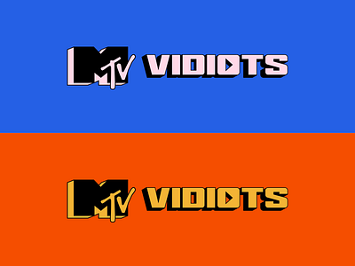 MTV vidiots branding duotone logo logotype mtv typography