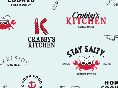 Crabby's Kitchen brand identity branding crabs graphic design logo restaurant branding