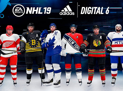 Digital Six adidas art direction creative direction ea sports graphic design hockey jerseys original six product design sports uniforms