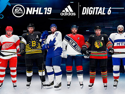 Digital Six adidas art direction creative direction ea sports graphic design hockey jerseys original six product design sports uniforms