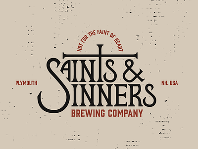 Saints & Sinners Brewing Company brand identity branding brewery company branding creative direction graphic design logo new hampshire restaurant logo saints sinnerschrader wordmark