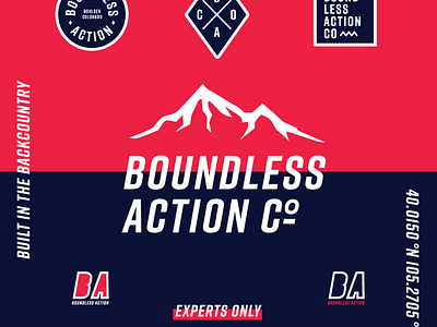 Boundless Action ID action action sports artdirection backcountry bold bound boundless brand identity brand marks branding creative direction dynamic graphic design logo mountain logo skiing sports