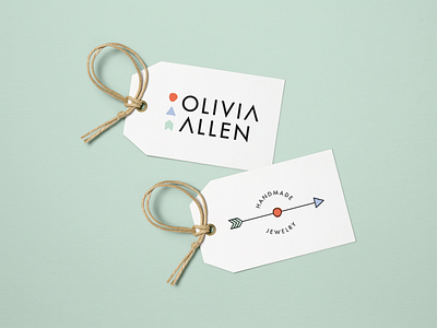 Olivia Allen Jewelry Boutique art direction bag box brand identity branding creative direction graphic design hangtag jewelry logo jewelry shop logo mockup print design