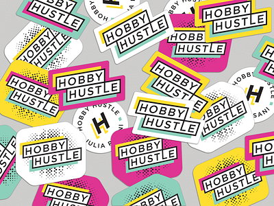 Hobby Hustle art direction brand identity branding creative direction etsy shop graphic design logo stickers